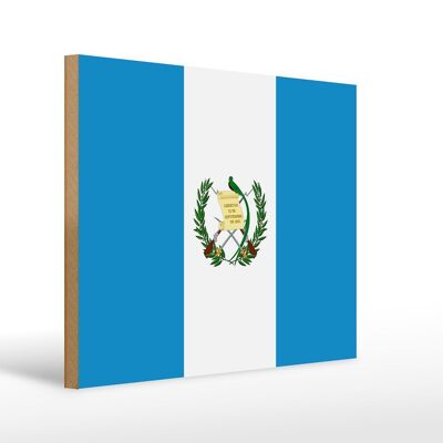 Letrero de madera Bandera de Guatemala 40x30cm Letrero decorativo Bandera de Guatemala