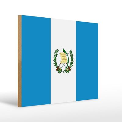 Holzschild Flagge Guatemalas 40x30cm Flag of Guatemala Deko Schild
