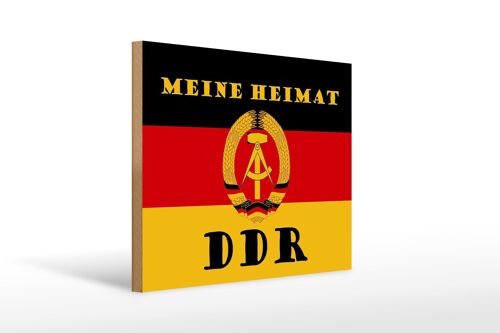 Holzschild Spruch 40x30cm meine Heimat DDR Fahne Ostalgie Schild