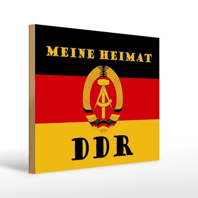 Holzschild Spruch 40x30cm meine Heimat DDR Fahne Ostalgie Schild