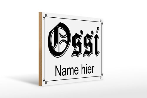 Holzschild Spruch 40x30cm Ossi Name hier DDR Holz Deko Schild