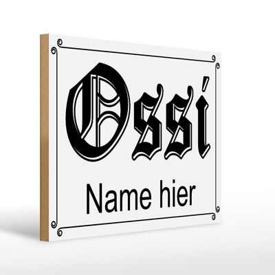 Holzschild Spruch 40x30cm Ossi Name hier DDR Holz Deko Schild