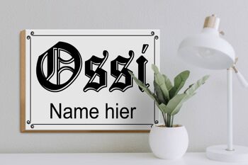 Panneau en bois indiquant le nom Ossi ici RDA, 40x30cm, panneau décoratif en bois 3