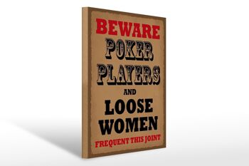 Panneau en bois indiquant 30x40cm, joueurs de Poker et femmes en vrac, panneau décoratif 1