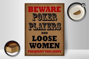 Panneau en bois indiquant 30x40cm, joueurs de Poker et femmes en vrac, panneau décoratif 2