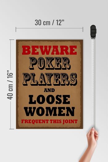 Panneau en bois indiquant 30x40cm, joueurs de Poker et femmes en vrac, panneau décoratif 4
