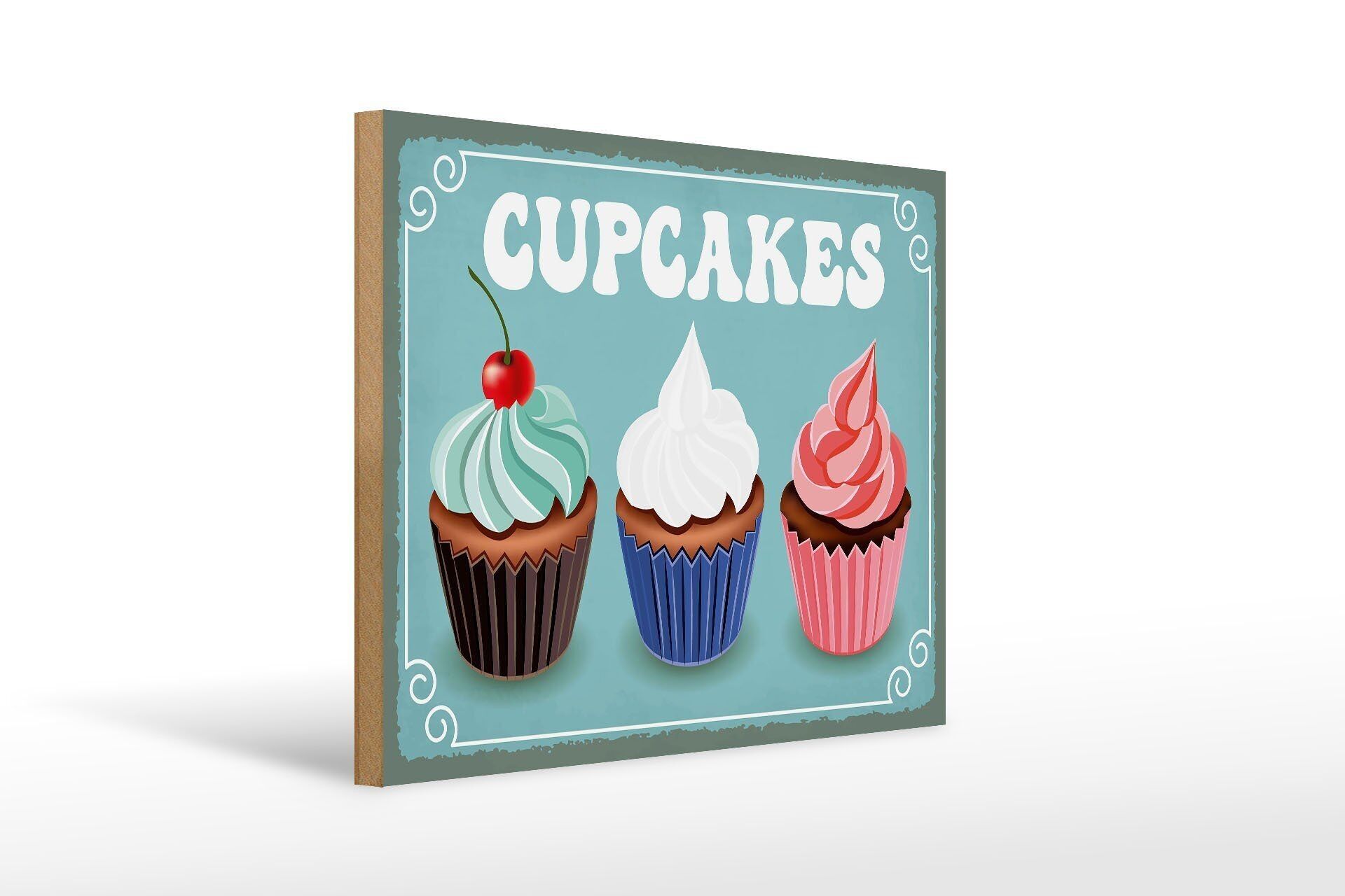 Wooden sign saying 40x30cm cupcakes wooden decoration sign