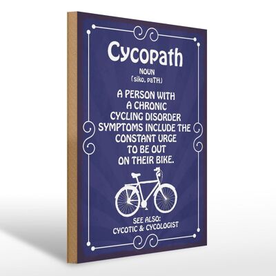 Letrero de madera que dice 30x40cm Cycopath, letrero decorativo de madera para ciclismo crónico