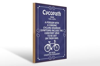 Panneau en bois disant 30x40cm Cycopath chronique cyclisme panneau décoratif en bois 1