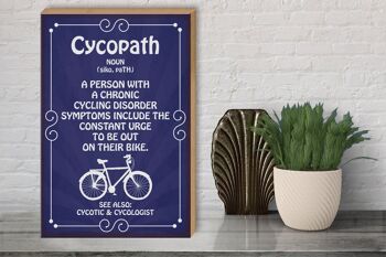 Panneau en bois disant 30x40cm Cycopath chronique cyclisme panneau décoratif en bois 3