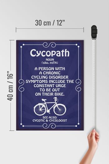 Panneau en bois disant 30x40cm Cycopath chronique cyclisme panneau décoratif en bois 4