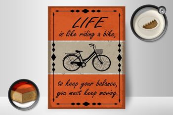 Panneau en bois indiquant 30x40cm La vie est comme faire du vélo, panneau décoratif 2