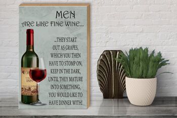 Panneau en bois disant 30x40cm Les hommes sont comme des hommes de bon vin, panneau décoratif 3