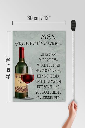 Panneau en bois disant 30x40cm Les hommes sont comme des hommes de bon vin, panneau décoratif 4