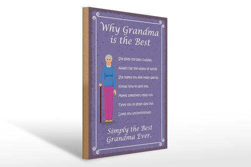 Holzschild Spruch 30x40cm why Grandma is the best Oma Deko Schild