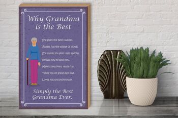 Panneau en bois disant 30x40cm pourquoi grand-mère est la meilleure plaque décorative grand-mère 3