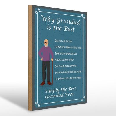 Holzschild Spruch 30x40cm why Grandad is the best Opa Deko Schild