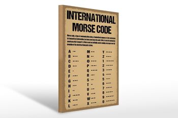 Panneau en bois indiquant le code Morse international, 30x40cm, panneau décoratif en bois 1