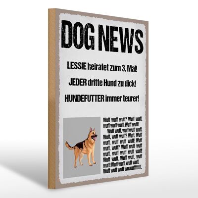 Holzschild Spruch 30x40cm Dog news Leesie heiratet zum 3 Schild