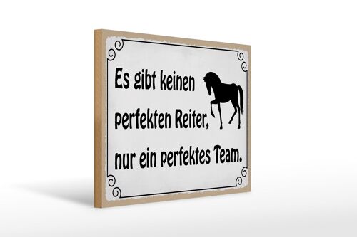 Holzschild Spruch 40x30cm es gibt keinen perfekten Reiter Schild