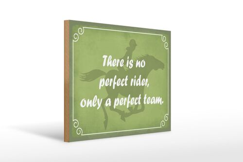 Holzschild Spruch 40x30cm there is no perfect rider only Schild