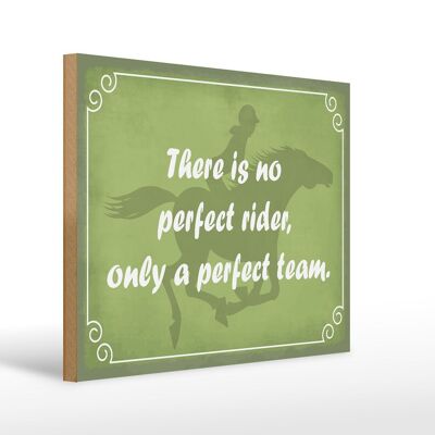 Holzschild Spruch 40x30cm there is no perfect rider only Schild