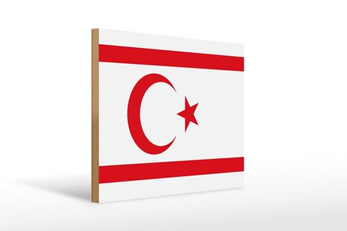Holzschild Flagge Nordzypern 40x30cm Flag Northern Cyprus Schild