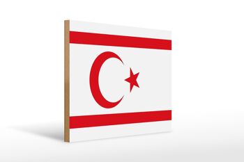 Panneau en bois drapeau Chypre du Nord 40x30cm Drapeau signe Chypre du Nord 1