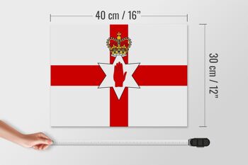 Panneau en bois drapeau Irlande du Nord 40x30cm Drapeau Irlande du Nord signe 4
