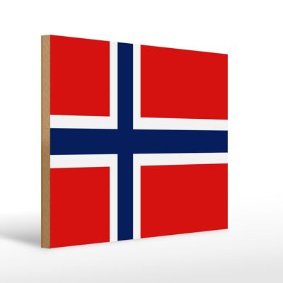 Letrero de madera Bandera de Noruega 40x30cm Bandera de Noruega Letrero decorativo de madera