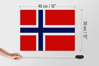 Panneau en bois drapeau de la Norvège 40x30cm Drapeau de la Norvège panneau décoratif en bois 4