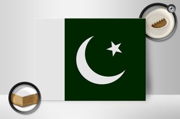 Panneau en bois drapeau du Pakistan 40x30cm Drapeau du Pakistan panneau décoratif 2