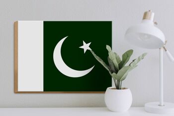 Panneau en bois drapeau du Pakistan 40x30cm Drapeau du Pakistan panneau décoratif 3