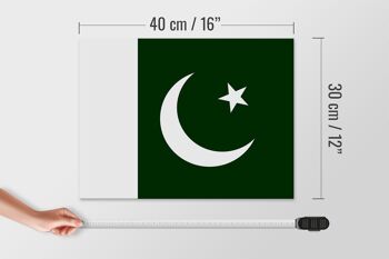 Panneau en bois drapeau du Pakistan 40x30cm Drapeau du Pakistan panneau décoratif 4