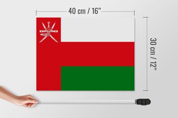 Panneau en bois drapeau d'Oman 40x30cm Panneau décoratif drapeau d'Oman 4
