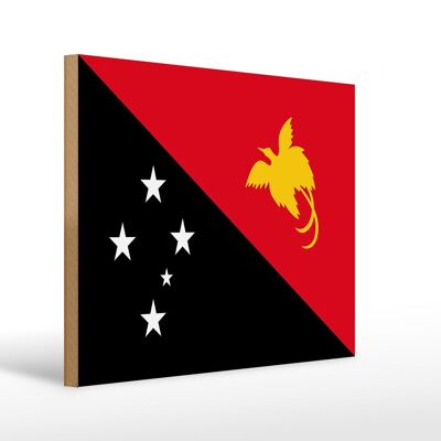 ¿Bandera de madera de Papúa?Nueva Guinea Cartel Papúa Nueva Guinea 40x30cm