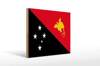 Panneau en bois drapeau Papouasie ?Nouvelle-Guinée 40x30cm Panneau Papouasie-Nouvelle-Guinée 1