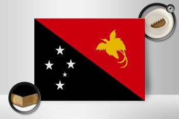 Panneau en bois drapeau Papouasie ?Nouvelle-Guinée 40x30cm Panneau Papouasie-Nouvelle-Guinée 2
