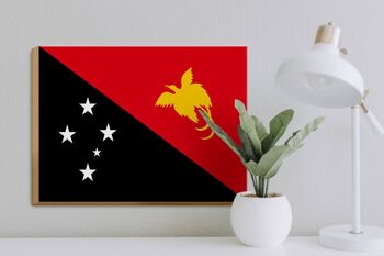 Panneau en bois drapeau Papouasie ?Nouvelle-Guinée 40x30cm Panneau Papouasie-Nouvelle-Guinée 3