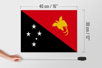 Panneau en bois drapeau Papouasie ?Nouvelle-Guinée 40x30cm Panneau Papouasie-Nouvelle-Guinée 4