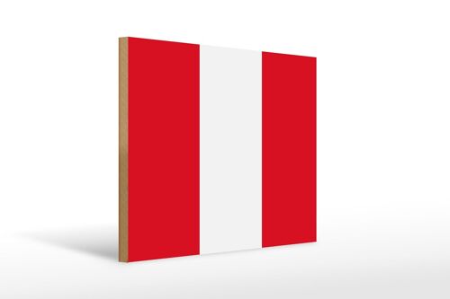 Holzschild Flagge Perus 40x30cm Flag of Peru Deko Schild