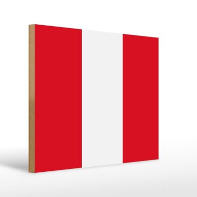 Cartello in legno bandiera del Perù 40x30 cm Insegna decorativa bandiera del Perù