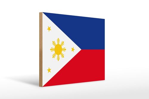 Holzschild Flagge Philippinen 40x30cm Flag of Philippines Schild