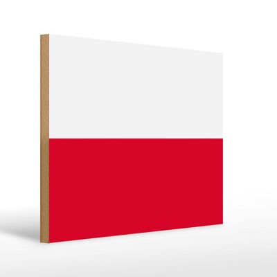 Letrero de madera Bandera de Polonia 40x30cm Letrero Bandera de Polonia