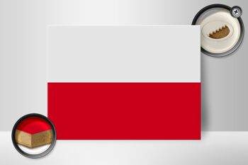 Panneau en bois drapeau de la Pologne 40x30cm Panneau drapeau de la Pologne 2