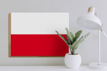 Panneau en bois drapeau de la Pologne 40x30cm Panneau drapeau de la Pologne 3
