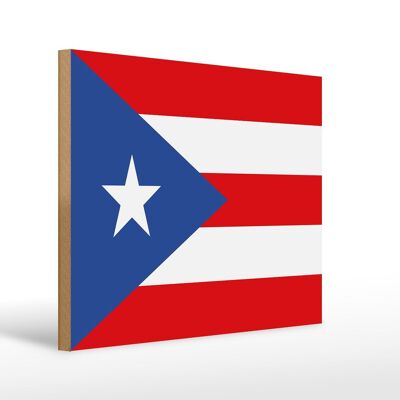 Holzschild Flagge Puerto Ricos 40x30cm Flag of Puerto Rico Schild