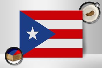 Panneau en bois drapeau de Porto Rico 40x30cm Panneau drapeau de Porto Rico 2