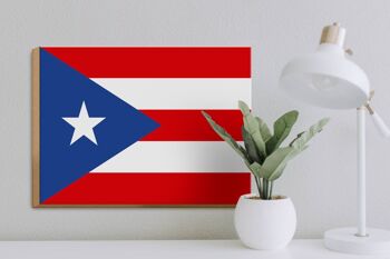 Panneau en bois drapeau de Porto Rico 40x30cm Panneau drapeau de Porto Rico 3