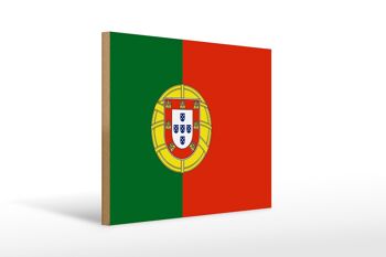 Panneau en bois drapeau du Portugal 40x30cm Panneau décoratif drapeau du Portugal 1
